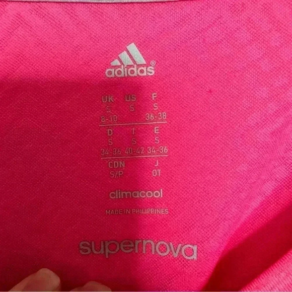Adidas Supernova Shirt V-Neck Long Sleeved Pink &  Black Size Small - Picture 8 of 16